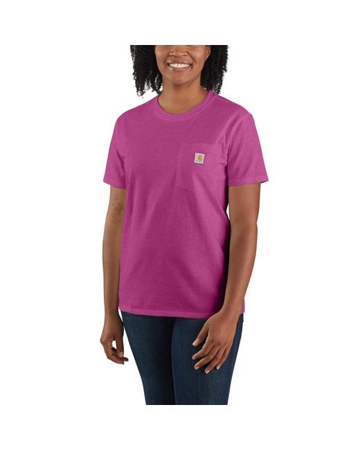 Carhartt Purple Plus Size Loose Fit Heavyweight Short-sleeve Pocket T-shirt