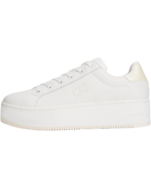 Tommy Hilfiger Black Tjw Flatform Pearlized Sneaker En0En02931 Low Top