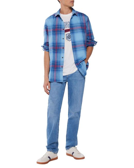 Reconsider L/S Check Cotton Slub Shirt IN Regular FIT Camisa Springfield de hombre de color Blue