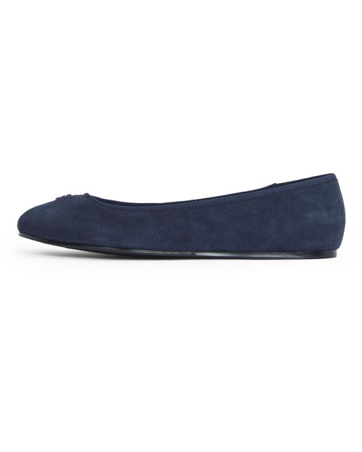 Tommy Hilfiger Hardware Suede Ballet Pumps in het Black