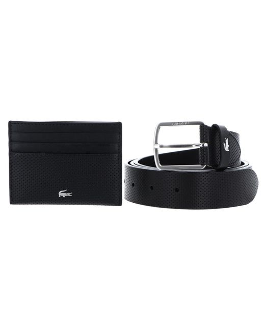 Lacoste Elegance Punch Cardholder + Belt Box W115 Noir in het Black voor heren