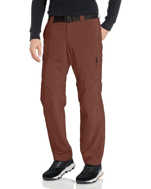 Columbia Red Mens Silver Ridge Utility Convertible Hiking Pants for men
