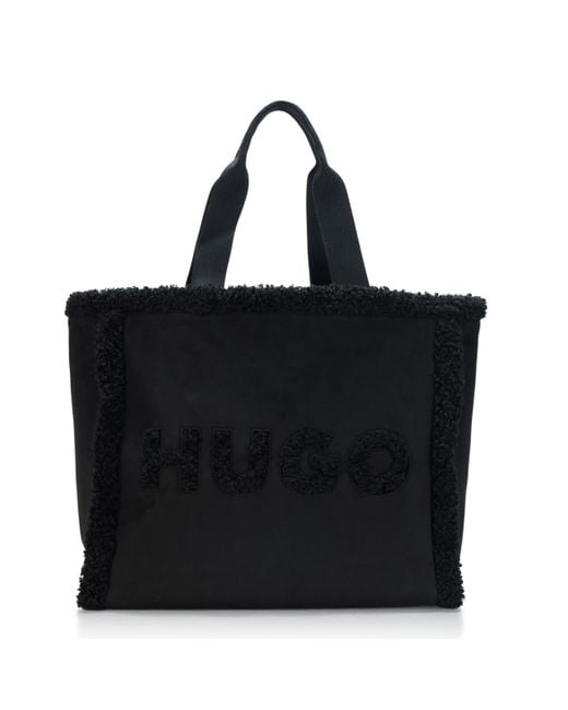 HUGO Black Becky Teddy Tote Bag