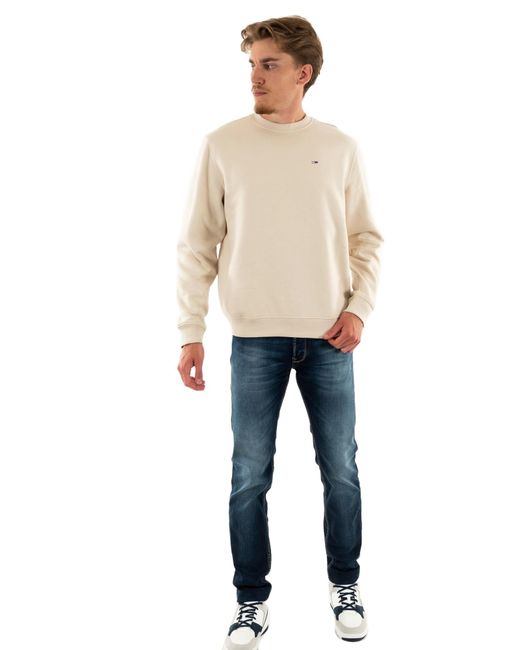 Felpa Uomo Art DM0DM20496 di Tommy Hilfiger in Natural da Uomo