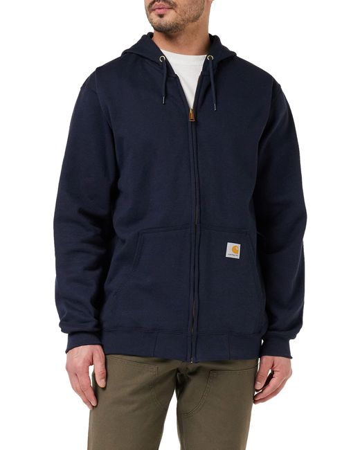 Carhartt Blue Rain Defender Paxton Hooded Mock-zip Sweatshirt for men
