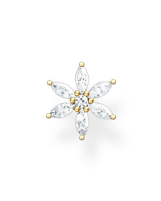Thomas Sabo Single Stud Earring Flower White Stones 925 Sterling Silver