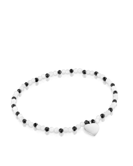 Bracelet élastique avec boules rondes de calcédonie Tous en coloris Metallic