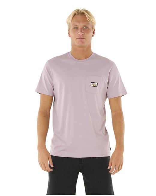 Rip Curl Purple Graphic Short Sleeve Crew Neck T-shirt for men