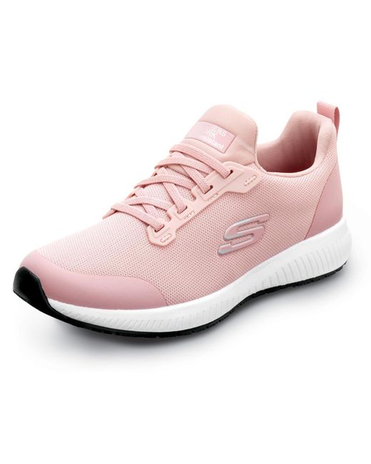Skechers Pink Work Emma Soft Toe Slip Resistant EH Slip On Athletic Arbeitsschuh