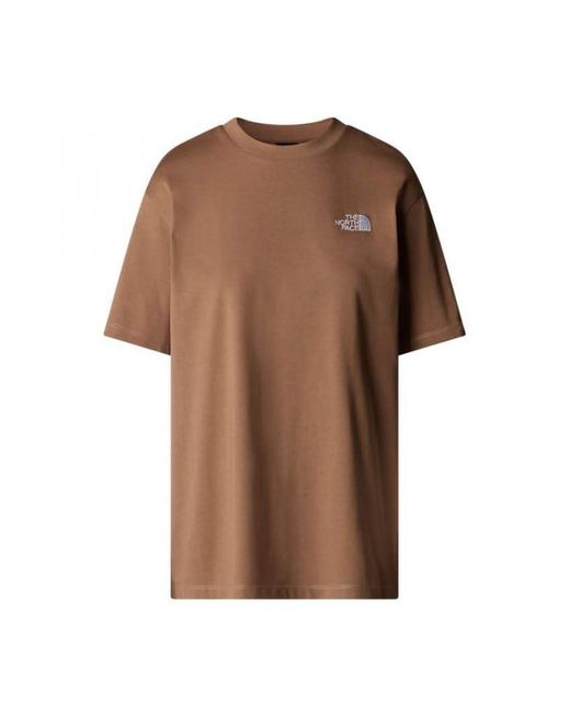 NF0A87NQ6IH W S/S Essential Oversize Tee T-Shirt Donna Latte Taglia S di The North Face in Brown