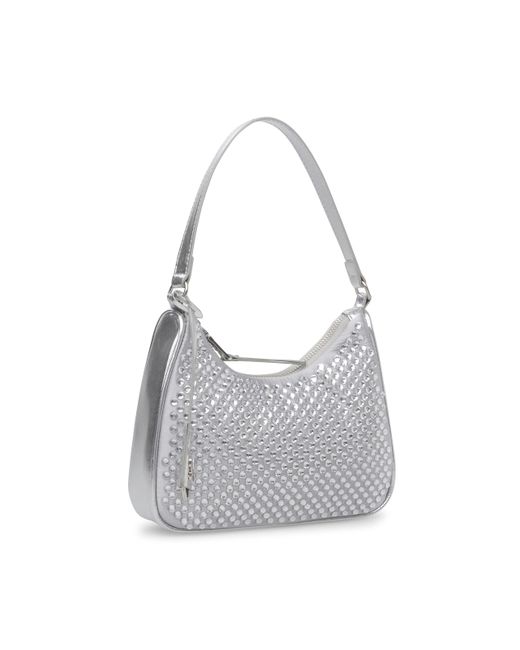 Steve Madden Metallic Womens Darling Rhinestone Shoulder Bag