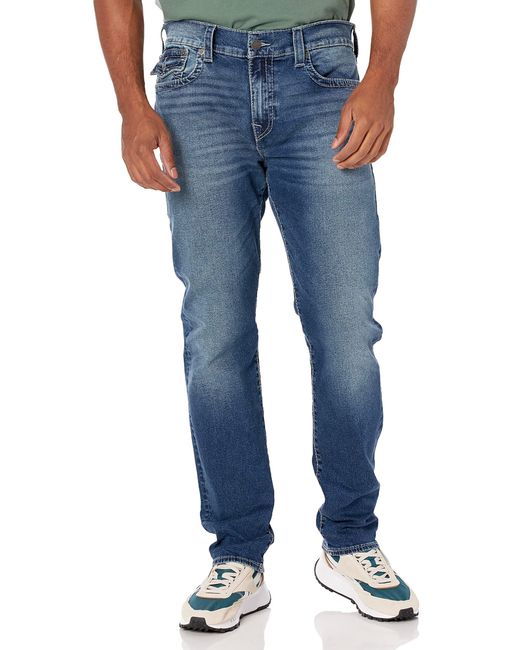 Geno Big T Slim Fit Straight Leg Jean with Flap di True Religion in Blue da Uomo