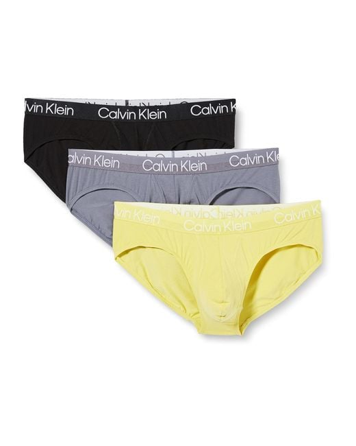 Calvin Klein 3er Pack Hip Briefs Unterhosen Baumwolle mit Stretch in Multicolor für Herren