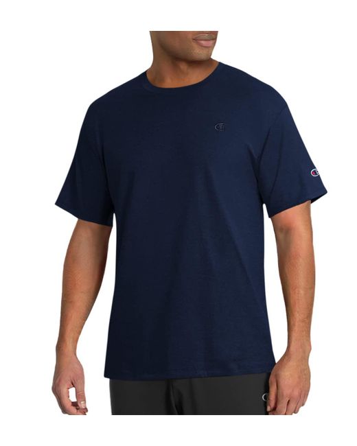 Champion Blue , Cotton Crewneck T-shirt, Comfortable Tee for men