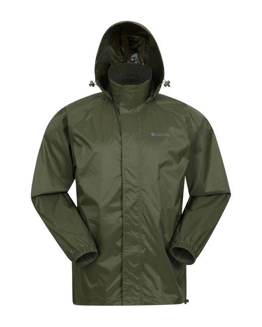 Mountain Warehouse Green Pakka Mens Waterproof Packable Jacket - Isodry, Lightweight & Breathable Raincoat With Taped Seams & Packaway for men