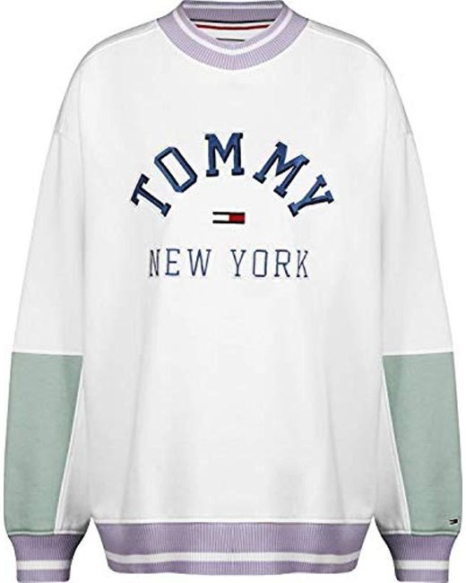 Tommy Hilfiger Baumwolle Damen Sweatshirt in Weiß | Lyst DE