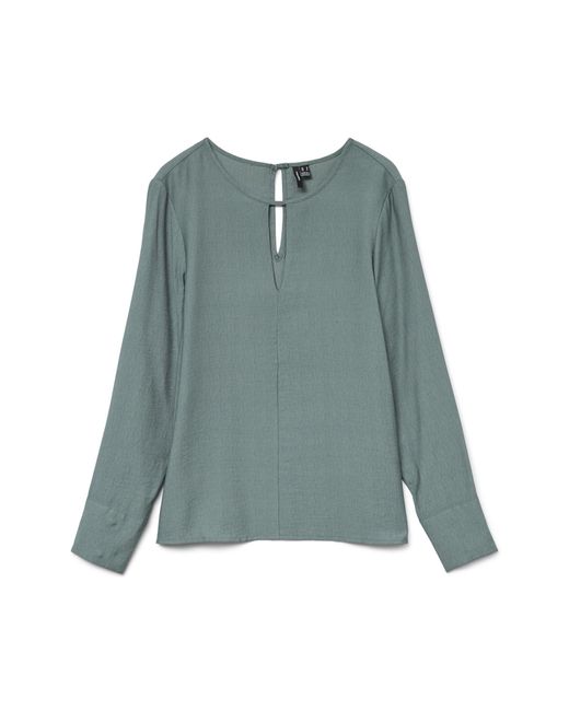 Vmsonja LS Top Wvn Ga Camicia a iche Lunghe di Vero Moda in Green