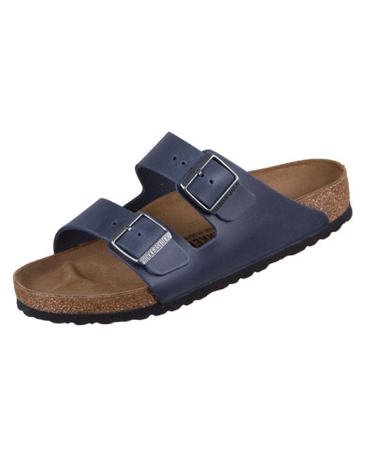 Birkenstock Arizona Bs Oiled Leather Blue Sandals 7.5 Uk