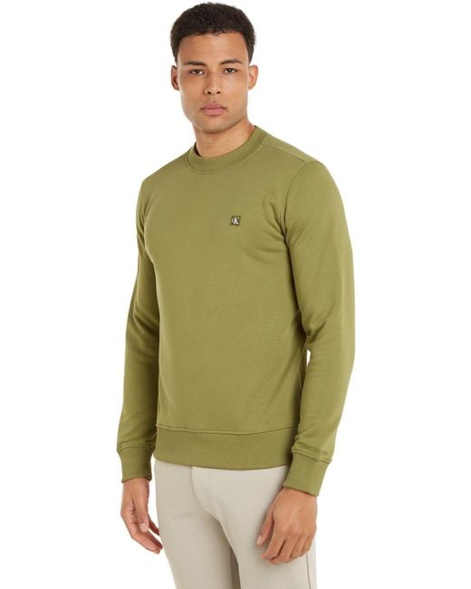 Calvin Klein CK Embro Badge Crew Neck J30J325270 Sweatshirts in Green für Herren