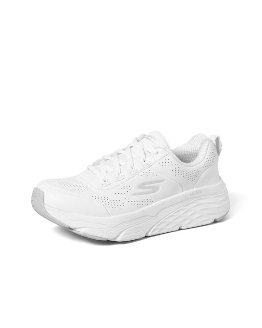 Skechers Leather Max Cushioning Elite Step Up Sneaker in White Silver ...