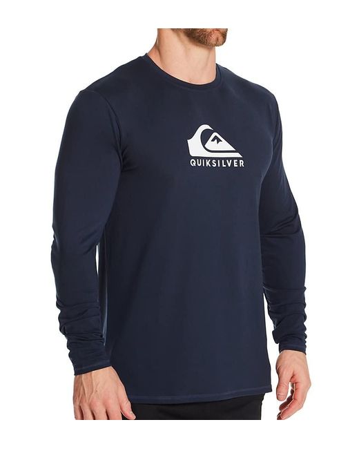 Quiksilver Standard Solid Streak Ls Long Sleeve Rashguard Surf Tee in Blue für Herren