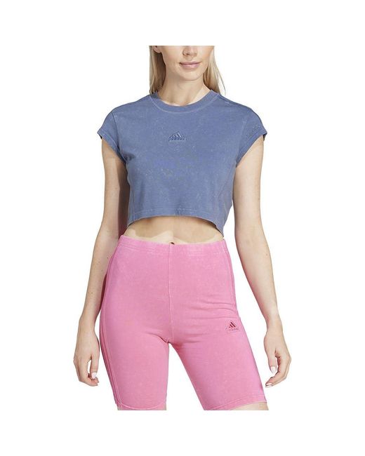 Adidas Blue All Szn Short Sleeve T-shirt S Pink