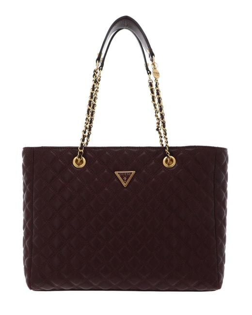 Guess Purple Giully Tote Burgundy