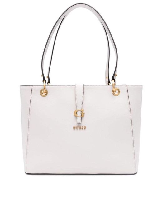 Guess White Kuba Noel Tote Stone