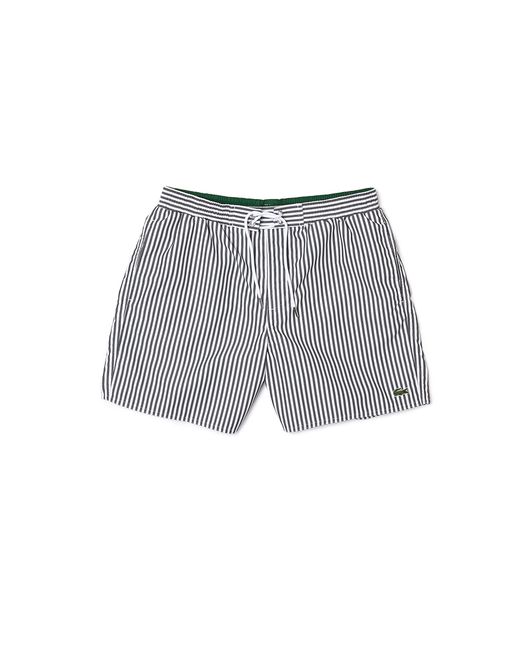 Lacoste Gray Striped Swim Shorts for men