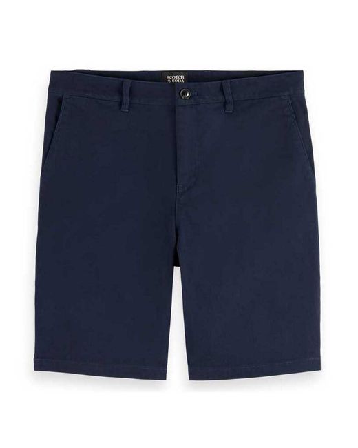 Scotch & Soda Blue Core-stuart-cotton-blend Twill Short for men