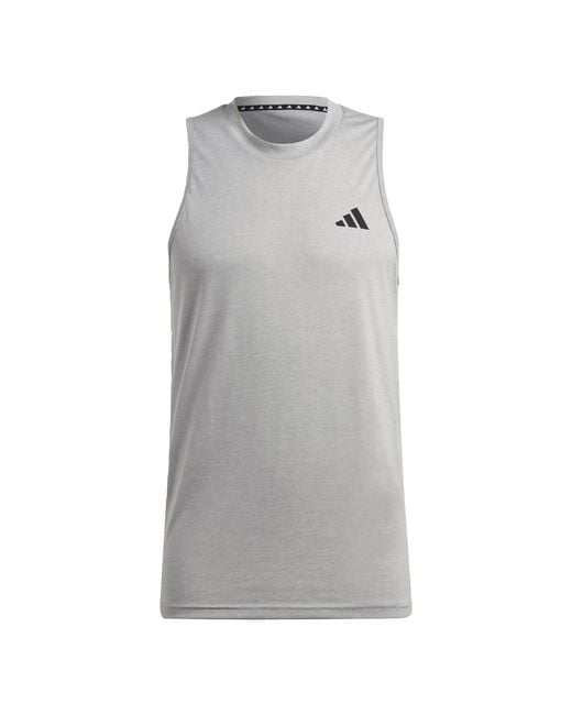 Adidas Gray Training Essentials Feel Ready Logo Sleeveless T-shirt for men