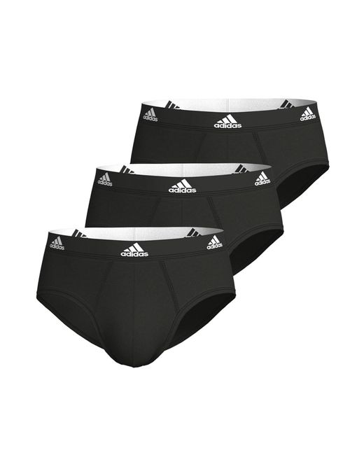Adidas S Active Flex Cotton Brief 3p Black M for men