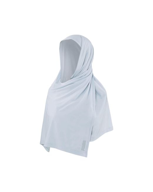 PUMA Blue S Running Hijab Scarf Platinum Gray Adult