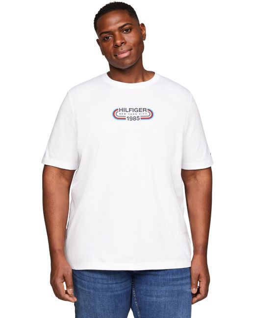Tommy Hilfiger T-Shirt Kurzarm Plus Regular Fit in White für Herren