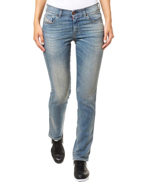 DIESEL Blue Sandy 0675D Stretch Jeans Hose Slim Straight