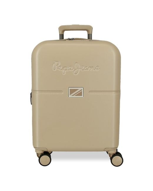 Pepe Jeans Natural Accent Cabin Suitcase Black 40x55x20 Cm Rigid Abs Closure Tsa Integrated 37l 2.9 Kg 4 Double Wheels Hand Luggage By Joumma Bags