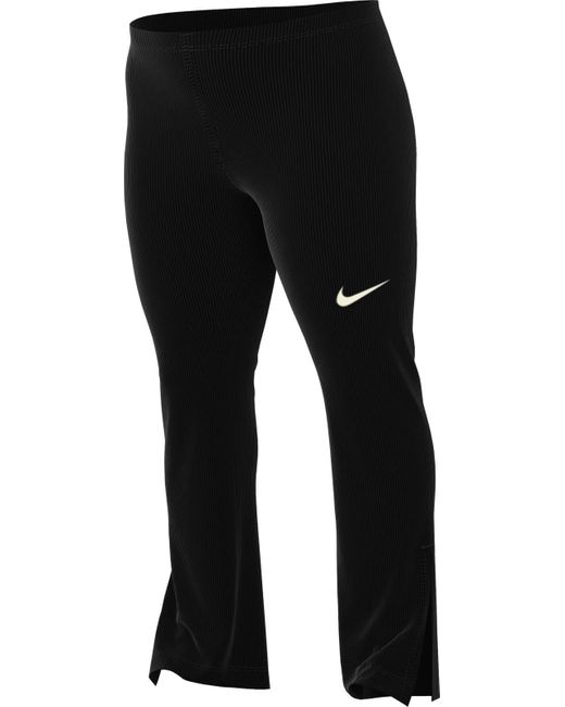 Damen Sportswear Chll Knt Mrib Mr FLR Leggings Nike de color Black