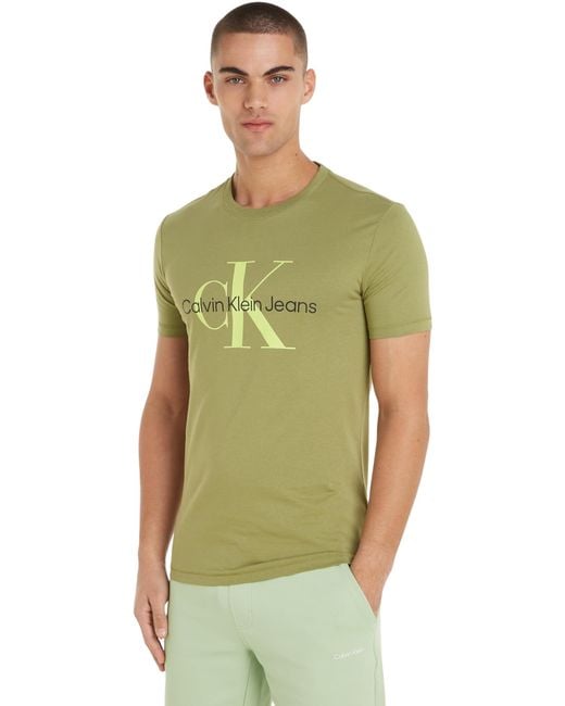 Calvin Klein Green Seasonal Monologo Tee J30j320806 S/s T-shirts for men