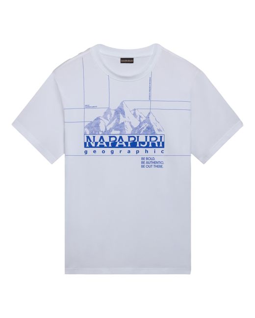 Napapijri Blue Frame Short Sleeved T-shirt for men