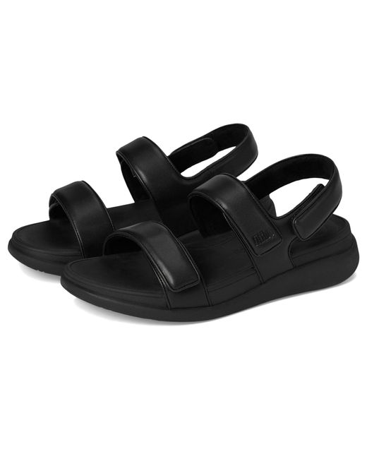 Fitflop Black F-Mode Go Adjustable Flatform Back-Strap Sandals Wedge Shoes 8 M (B) Leather