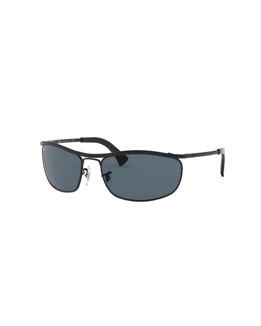 Ray-Ban Multicolor Olympian Sunglasses Black Frame Blue Lenses 62-19