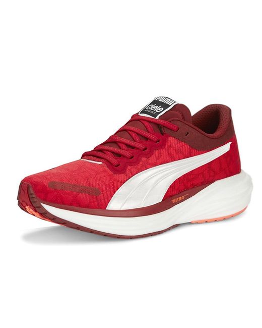 PUMA Mens Ciele X Deviate Nitro 2 Running Sneakers Shoes - Red, Red, 8 for men