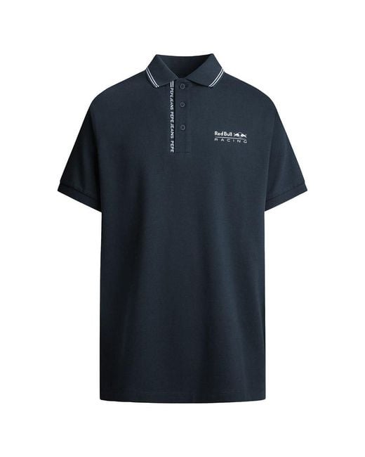 Pepe Jeans Blue Red Bull Racing X Rbr Tipped Logo Polo for men