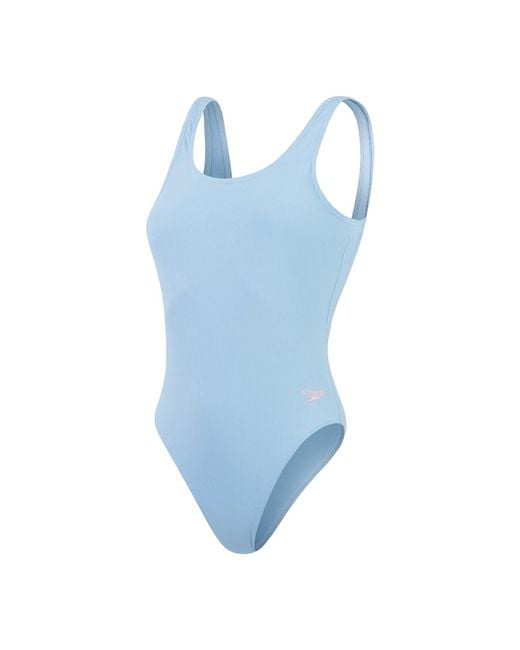 Speedo Blue Textured Deep U-back Swimsuit | Swimwear | Stylish Design