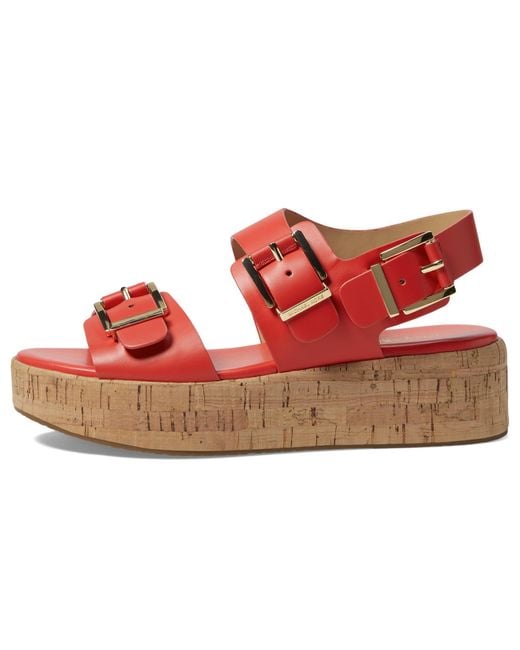 Michael Kors Red Colby Flatform Sandal Flat
