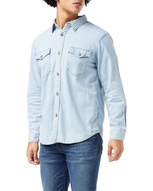 Levi's Blue Relaxed Fit Western Shirt for men