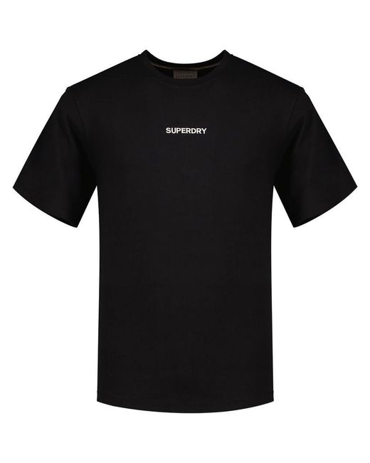 Superdry Micro Logo Graphic Loose Short Sleeve T-shirt L Black for men