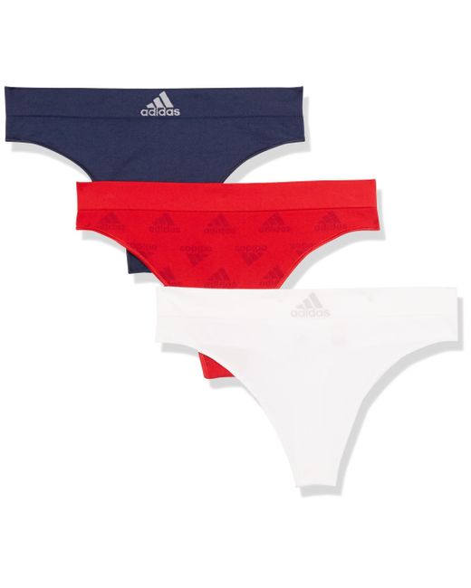 Adidas Red Seamless Thong Underwear 3-pack Panties