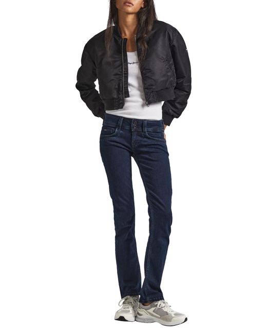 Slim Taille Basse à Double Boutons PL204588 Jeans Pepe Jeans en coloris Black