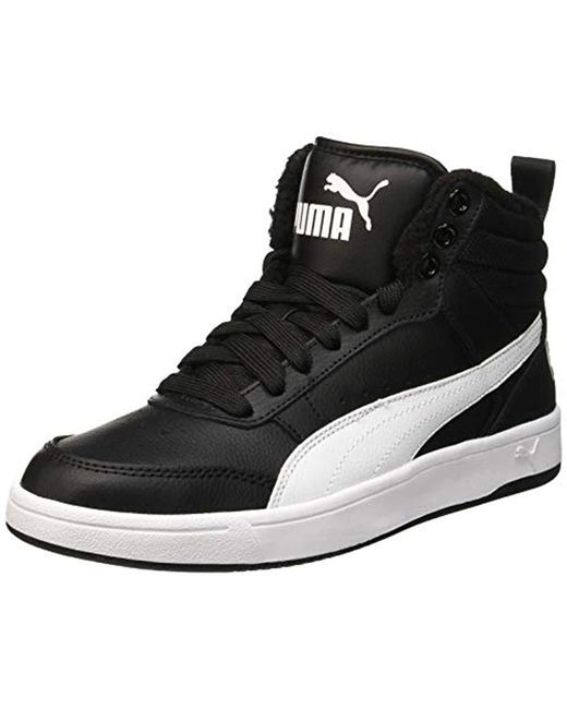 puma black and white high tops